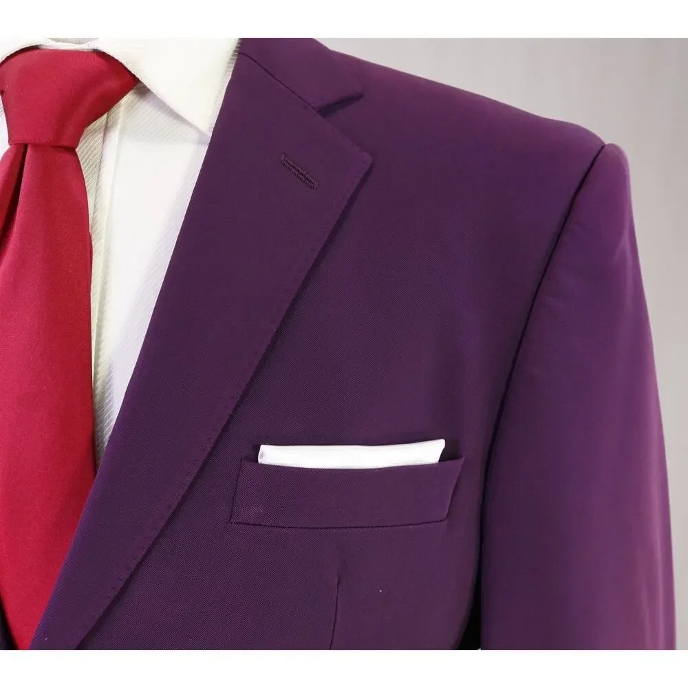 Ozwald Boateng Bespoke Couture Solid Purple 2-Btn Techno Suit 36R